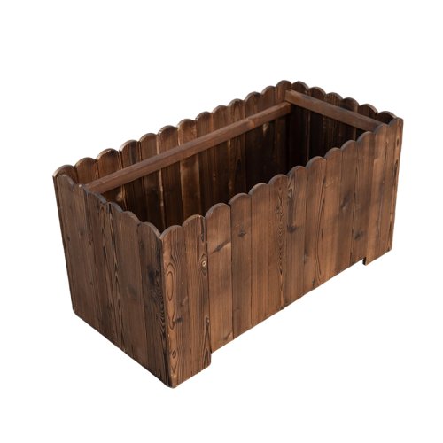 Macetero de madera con forma redonda