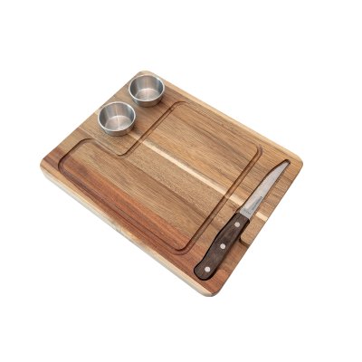 Acacia wood cutting board with utensils EVS170019