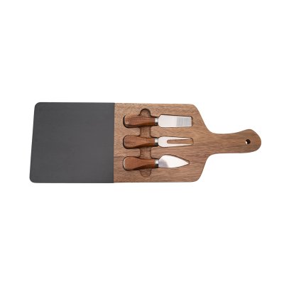 Acacia wood and marble cutting board with utensils EVS170017