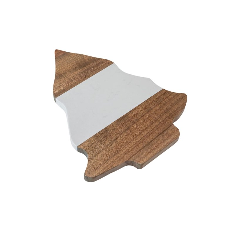 Acacia wood and marble tray 30cm #EVS270033
