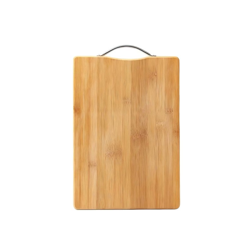 Bamboo cutting board with SS handle #EVS170070