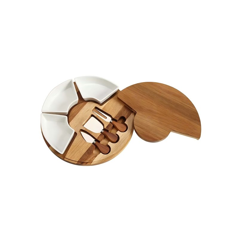Acacia wood cutting board with utensils 31.5cm #EVS170120