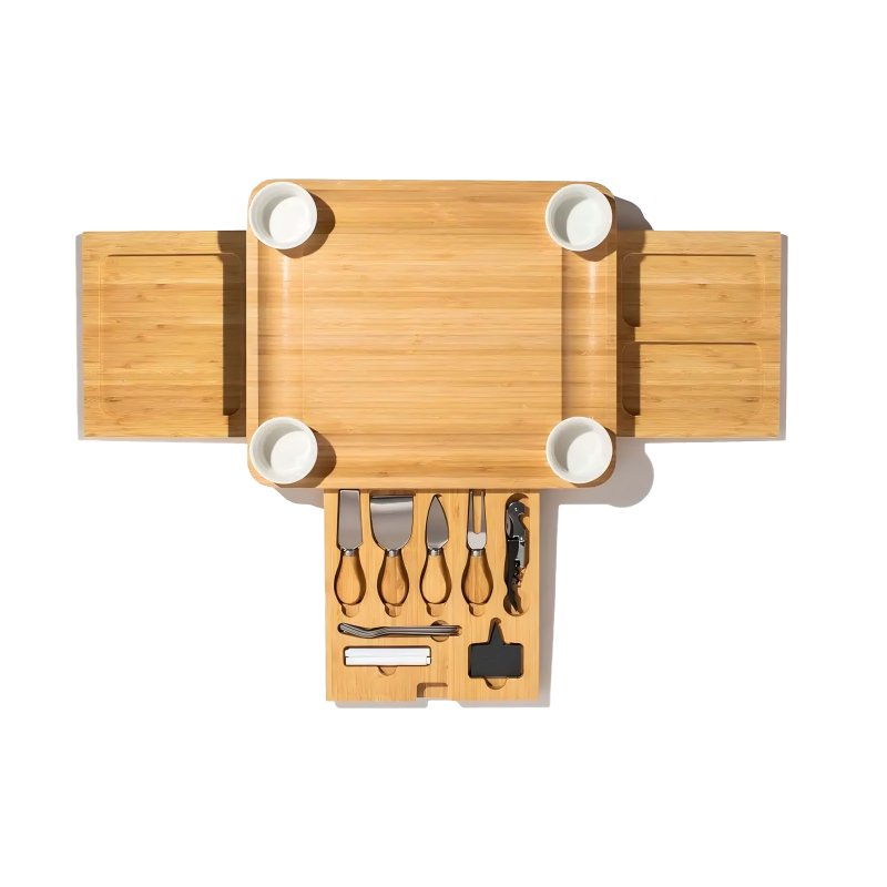 Bamboo cutting board with utensils #EVS170125