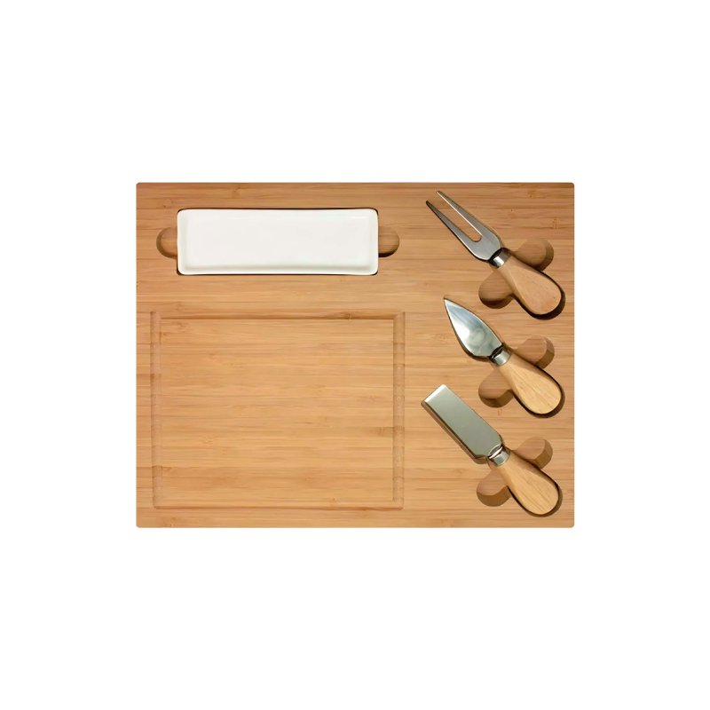 Bamboo cutting board with utensils #EVS170127