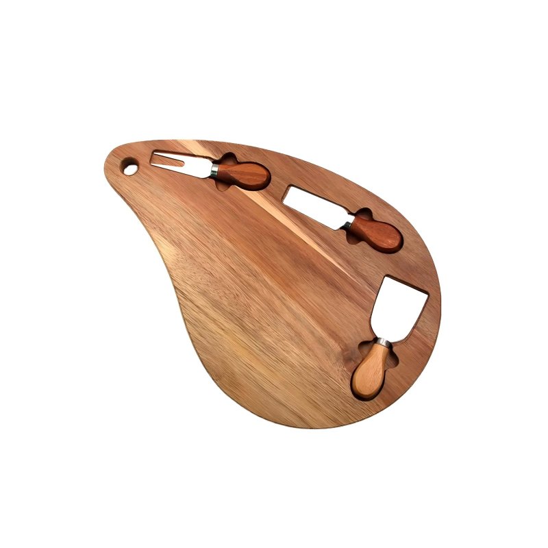 Acacia wood cutting board with utensils #EVS170126