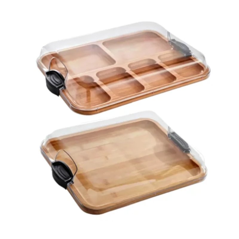 Bamboo tray with lid #EVS190065