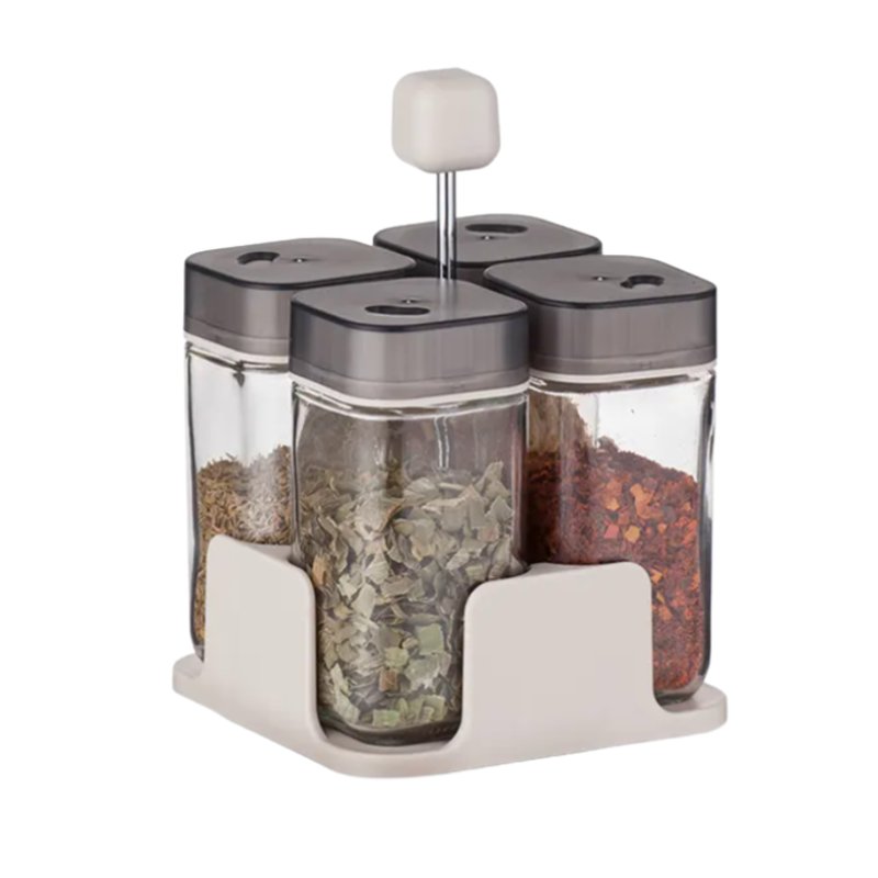 Glass spice jars with PP base #EVS130013