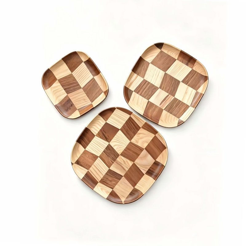  Acacia wood & Toon wood Plate 15cm 19cm 23cm #EVS200010