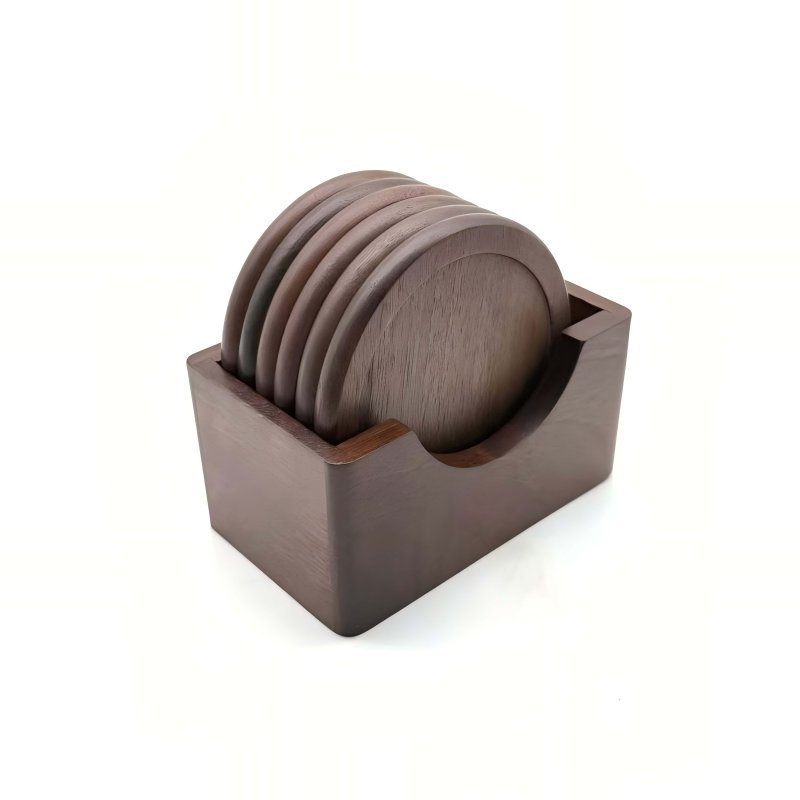 Walnut wood coaster 8.5cm #EVS400027