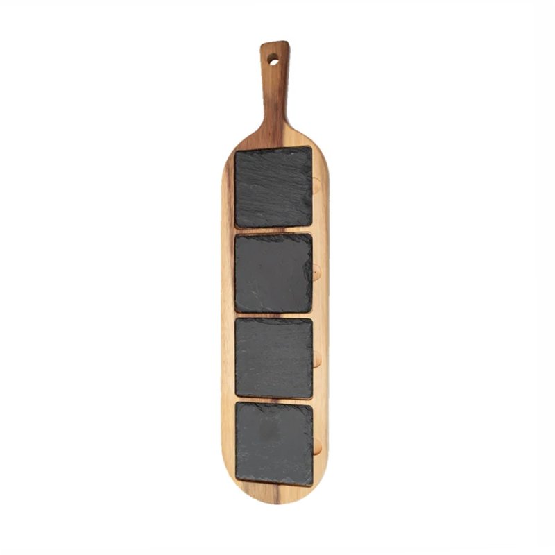 Acacia wood and slate cutting board 60cm #EVS170048