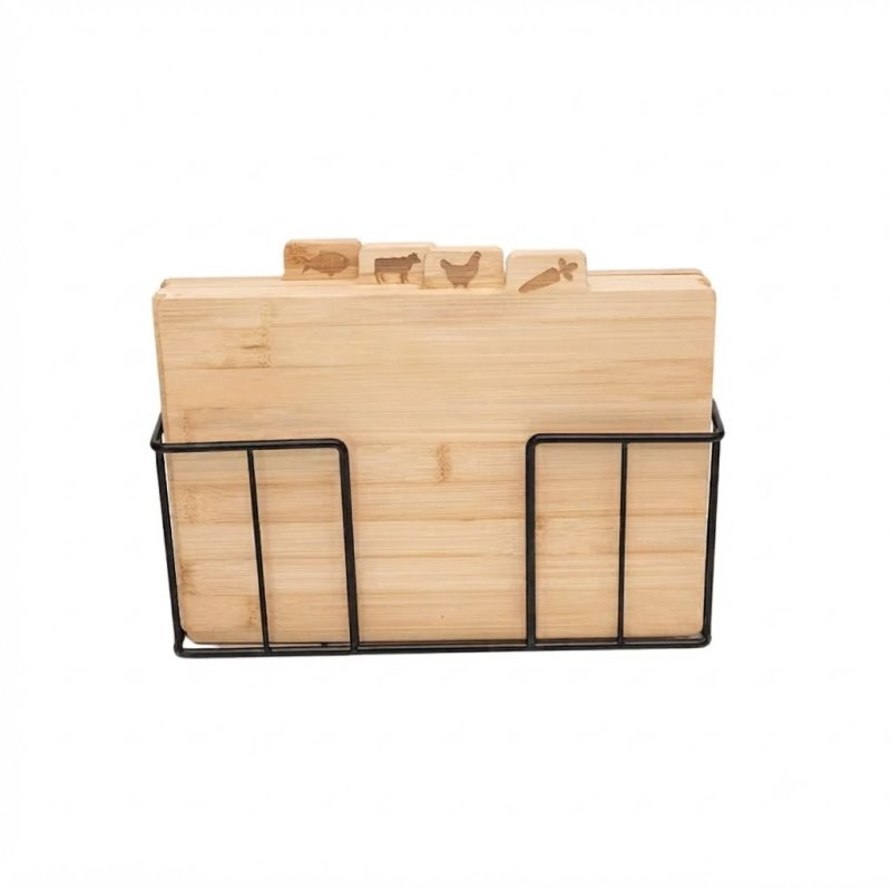 Bamboo cutting board with wire frame 29cm #EVS170058