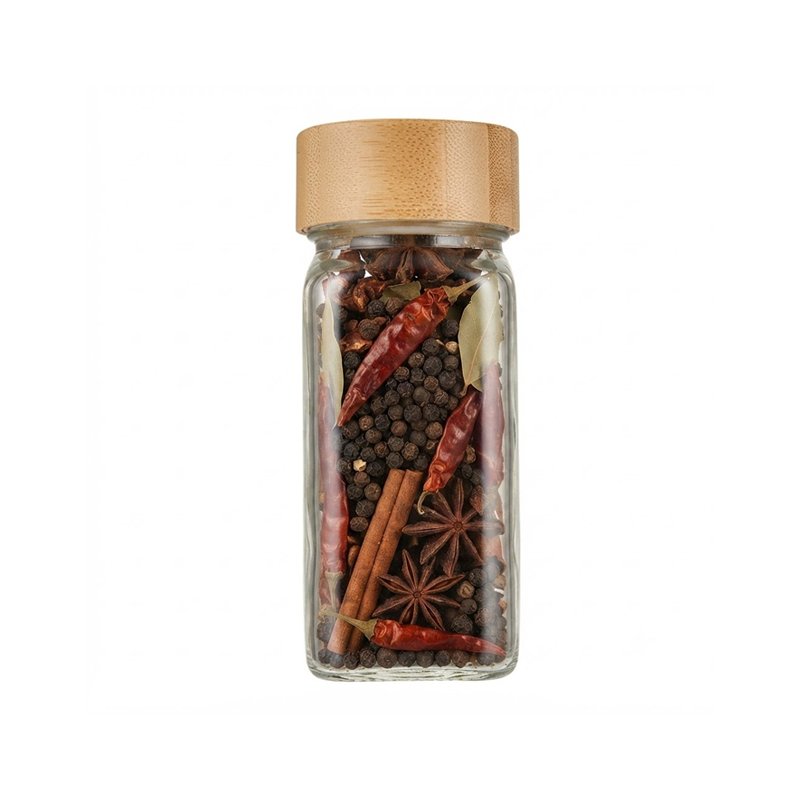 Glass spice jar with PP base #EVS130028