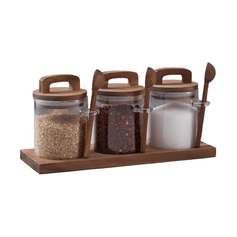 Glass seasoning bottle set #EVS130023