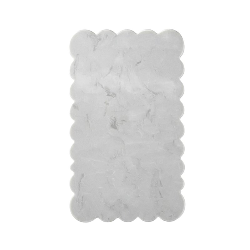 Scalloped Edge Marble Tray Decor Plate for Cosmetic & Food Display