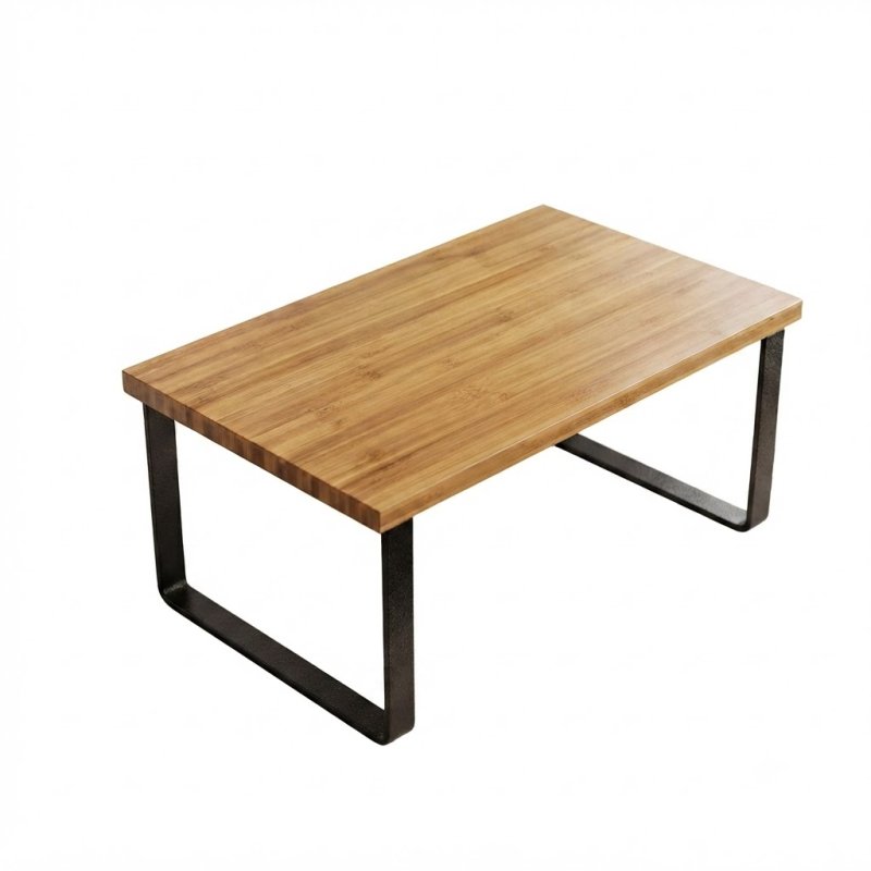 Rectangular Light Wood Surface MDF Table with Iron Frame for Home Office Desktop Work