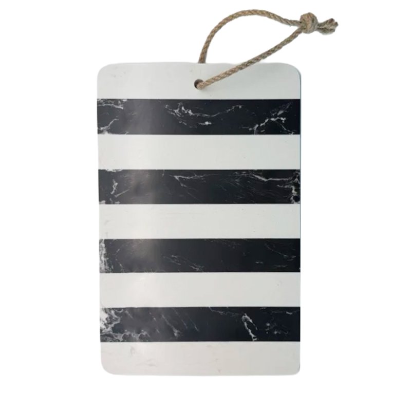 Striped Marble Cutting Board With Hanging Rope For Kitchen Use
