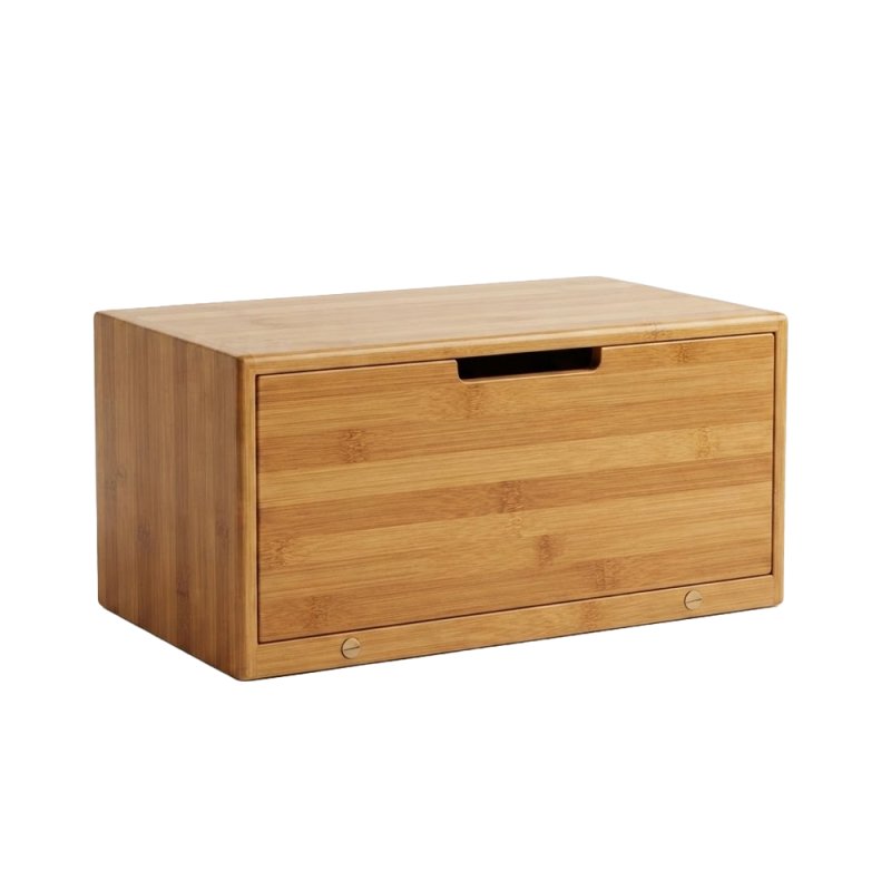 Natural Bamboo Sliding Lid Storage Container, Practical Bread Basket & Bread Box for Kitchen Fresh Bread