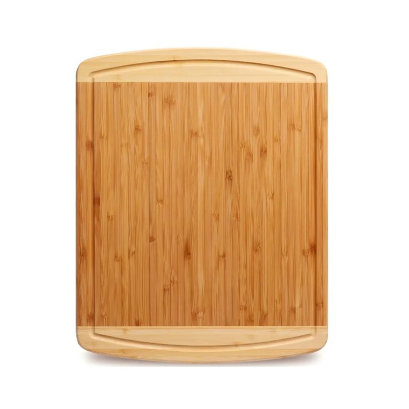 Natural Bamboo Rectangular Cutting Board with Juice Groove for Kitchen Food Prep