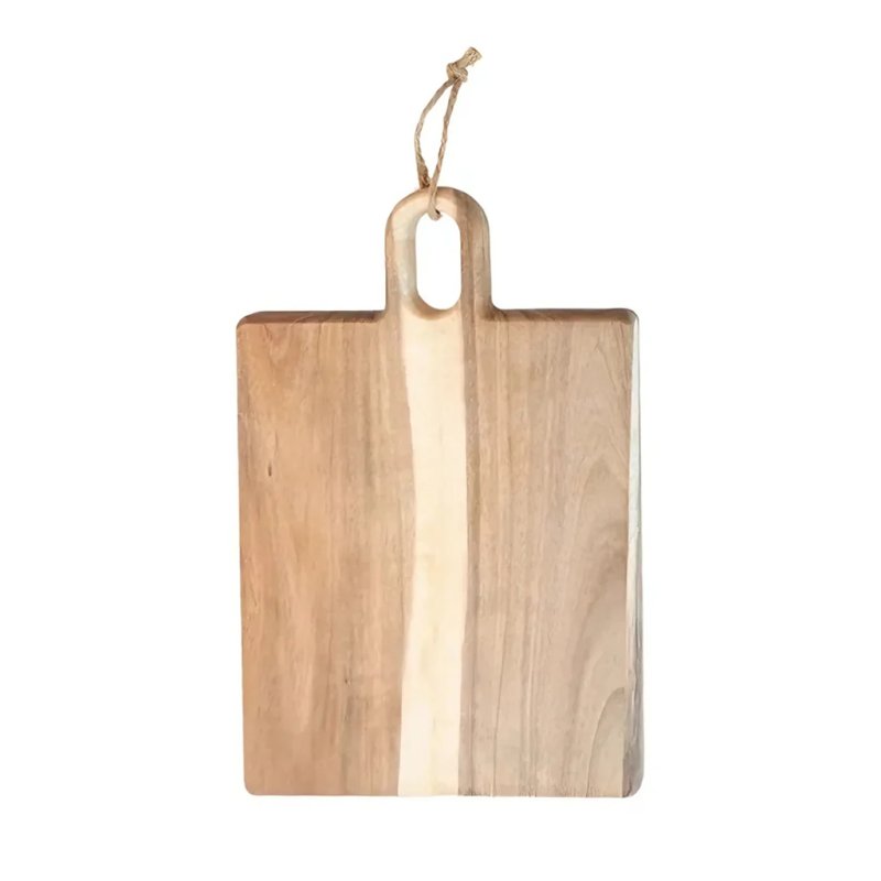  Acacia Wood Rectangular Serving Board With Handle and Hanging Rope For Food Display
