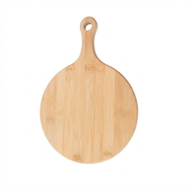  Round Natural Bamboo Paddle Board With Hanging Handle For Charcuterie Food Serving