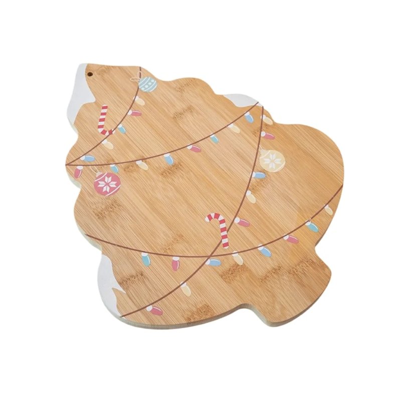 Christmas Tree Shaped Bamboo Serving Board Festive Tray