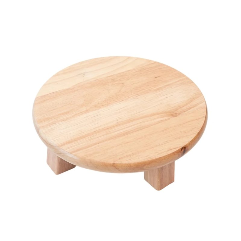  Round Solid Wood Elevated Display Stand Mini Wooden Riser Tray