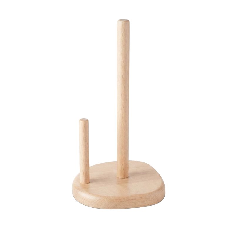 Dual-post Beech Wood Freestanding Kitchen Paper Towel Holder