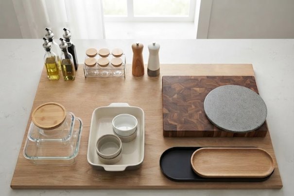 Why Split Cutting Boards Into Stone & Wood, Storage Ware Into Glass & Porcelain? Material Design Logic For Modern Kitchens