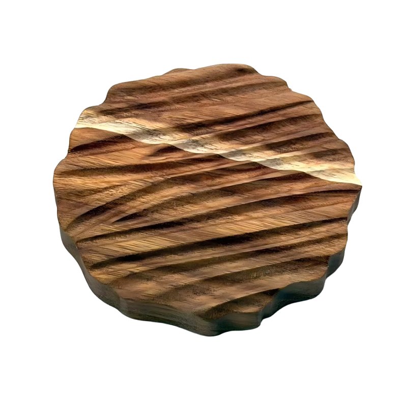 Irregular Rippled Edge Acacia Wood Trivet Board for Table Heat Insulation Decor Serving Tray
