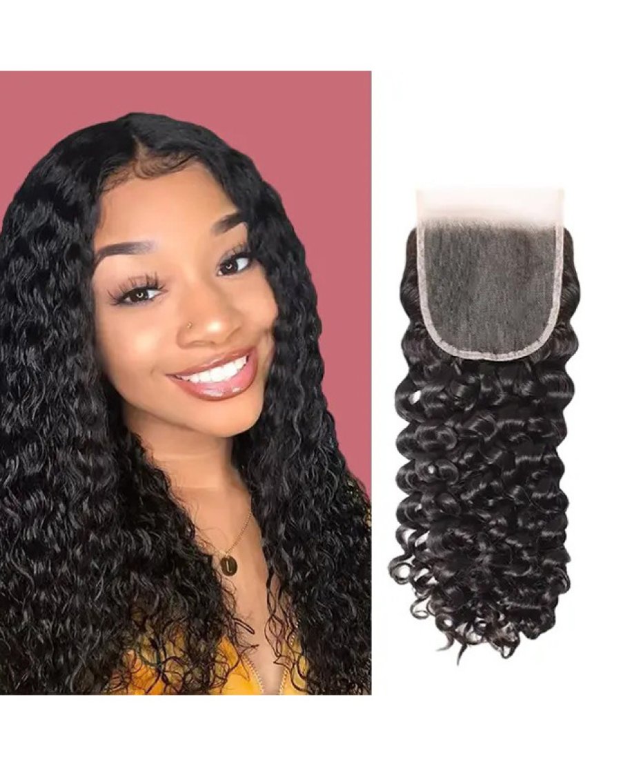 5x5 Lace Human Hair Closure Virgin Hair Water Wave