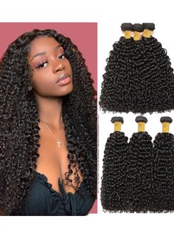 12A deep curly virgin 100% human hair bundles