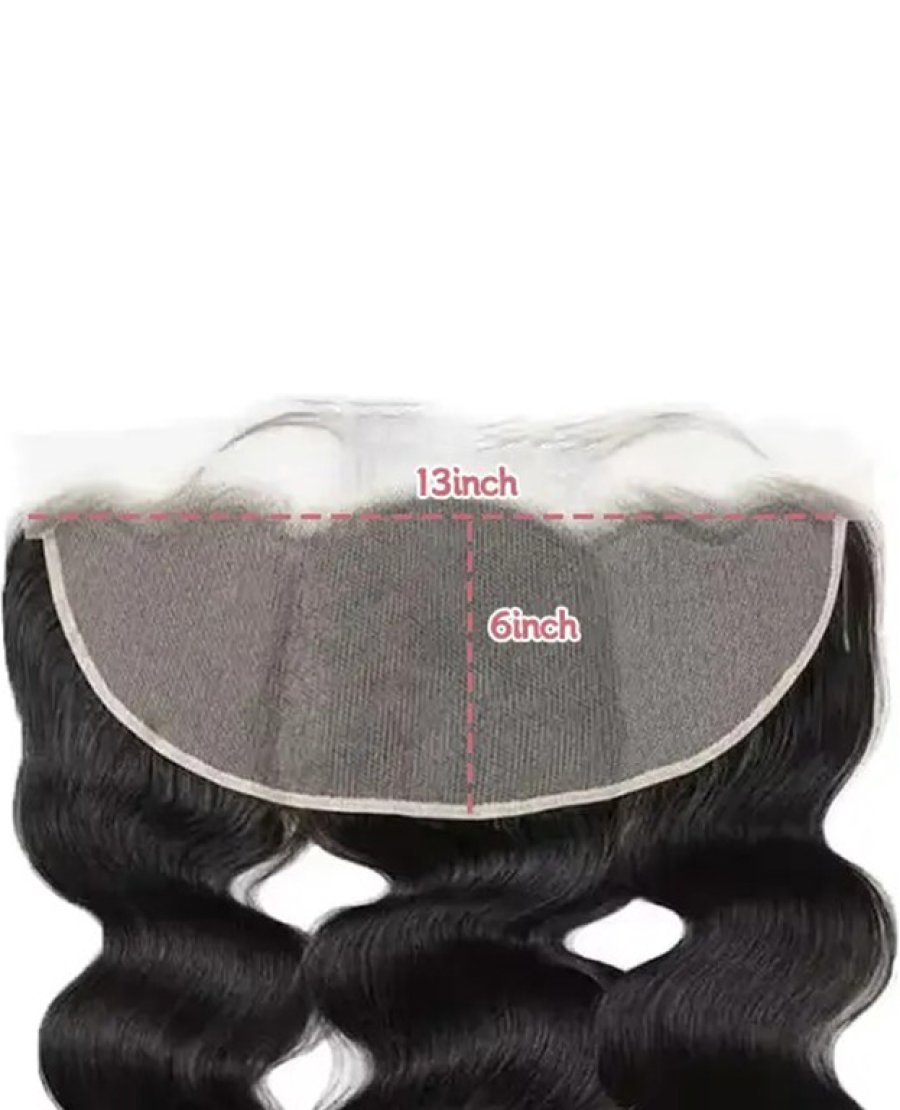 13x6 Lace Frontal Human Hair Pre Plucked Bleached Knots Body Wave 1B