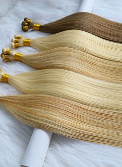 18inch Luxury European Hair Hand Tied Wefts Cuticle Intact