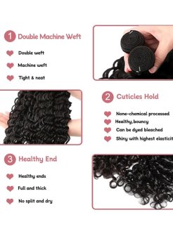 12A deep curly virgin 100% human hair bundles
