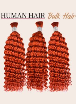 Color 350# Deep Wave Bulk Hair For Boho Styles Braiding