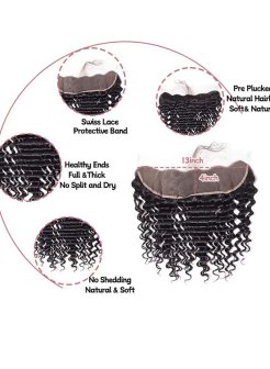 Brazilian Virgin 13x4 HD Lace Frontal Transparent Deep Wave