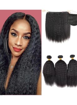 kinky straight virgin 100% human hair bundles