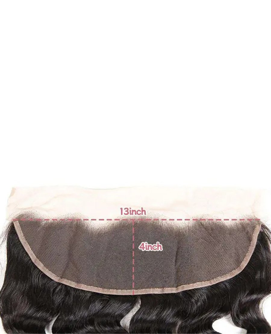 HD Transparent 13x4 Lace Frontal Straight Human Hair Loose Deep Wave