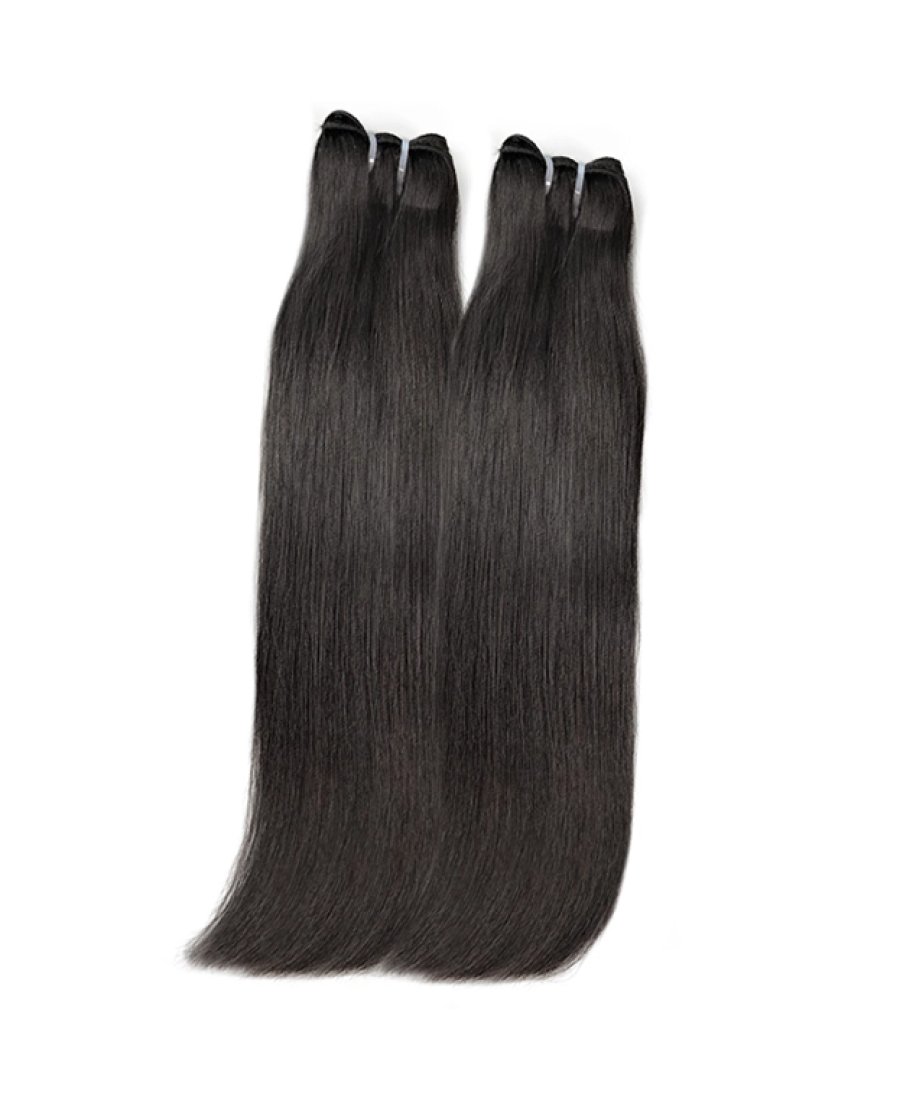 Straight virgin cuticle aligned 100% human hair bundles