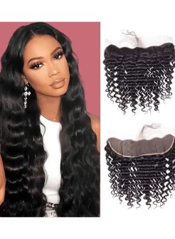 Brazilian Virgin 13x4 HD Lace Frontal Transparent Deep Wave