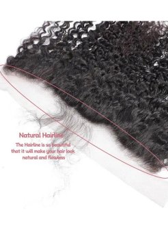 13x4 Lace Frontal Human Hair Pre Plucked Bleached Knots Deep Curly