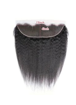 13x4 Lace Frontal Human Hair Bleached Knots Kinky Straight