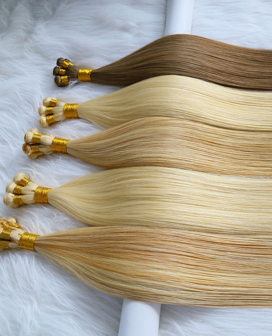 18inch Luxury European Hair Hand Tied Wefts Cuticle Intact