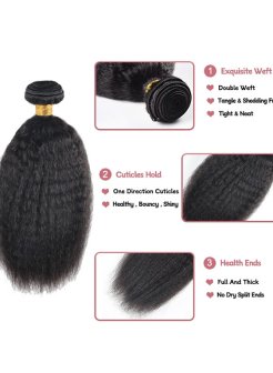 kinky straight virgin 100% human hair bundles