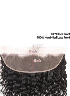 Human Hair Water Wave 13x4 Lace Frontal Pre Plucked Hairline Bleached Knots