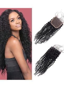 4x4 Water Wave Lace Closure Human Hair