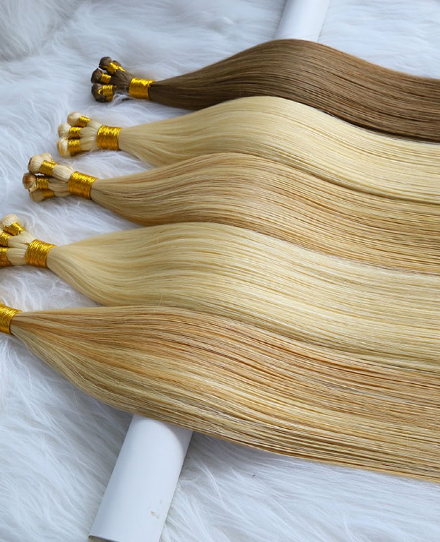 18inch Luxury European Hair Hand Tied Wefts Cuticle Intact