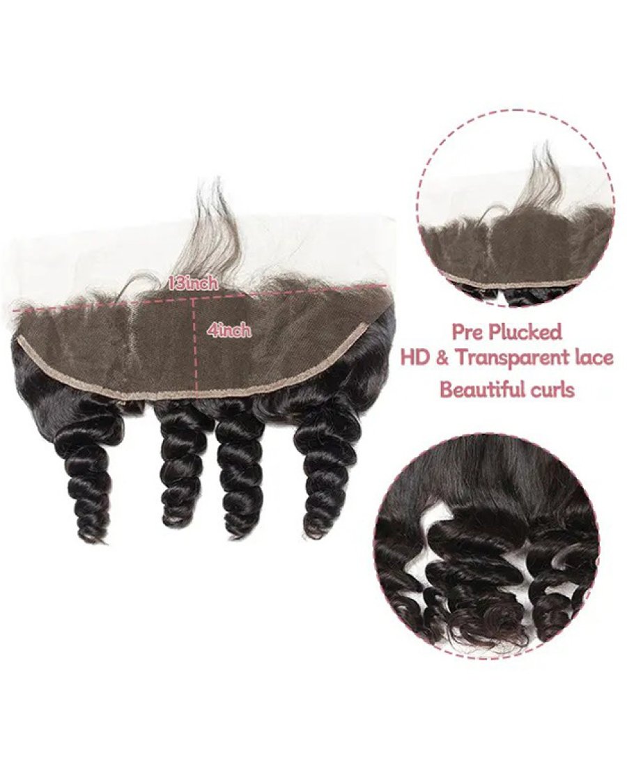 13x4 Lace Frontal Brazilian Hair Loose Wave Pre Plucked