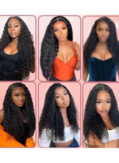 13x4 Lace Frontal Human Hair Pre Plucked Bleached Knots Deep Curly