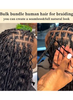 12A Mink Hair Deep Wave Bulk Knotless Boho Braiding Hair